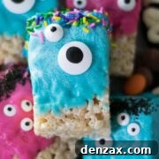 Monster Halloween Rice Krispie Squares