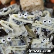 Mummy Cookies and Cream Bark