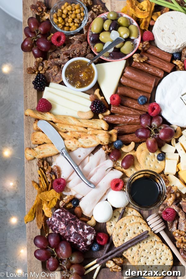 Anatolian Charcuterie Spread 7 Overhead view of a bountiful turkey charcuterie board