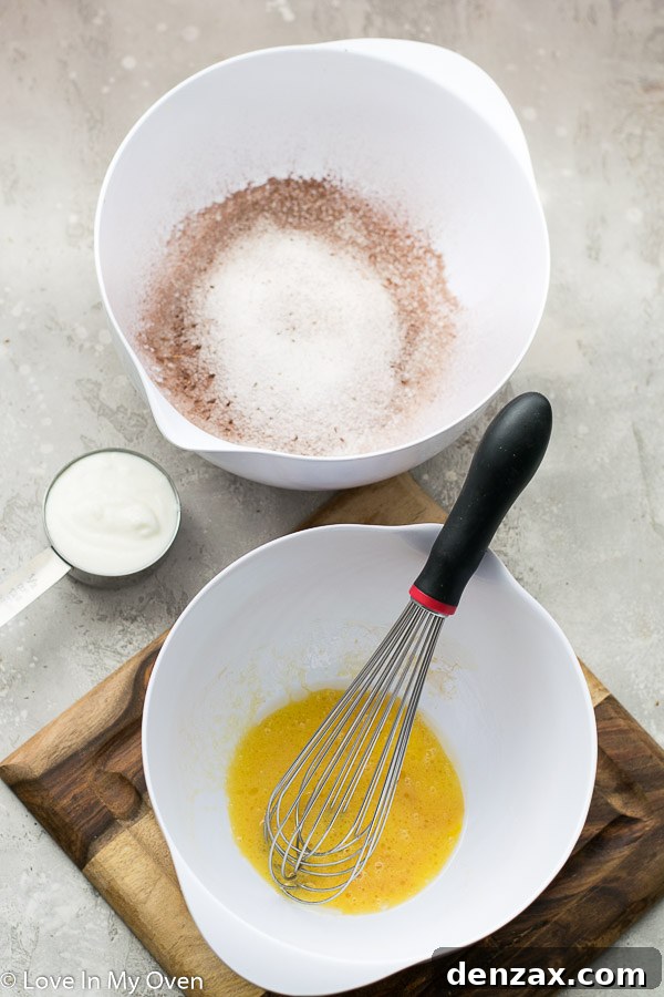 All ingredients for Healthier Chocolate Peanut Butter Sheet Cake laid out on a table