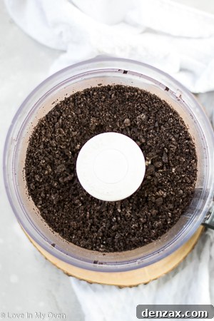 Finely crushed Oreo crumbs, ready for the next step of the truffle recipe