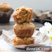 healthy carrot and banana muffins