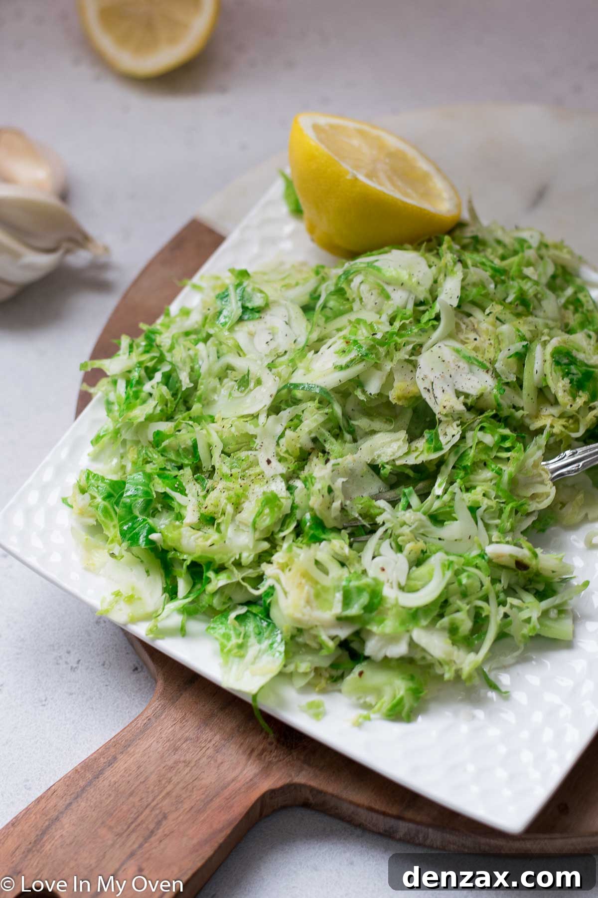 Sautéed shredded Brussels sprouts, a perfect quick side dish