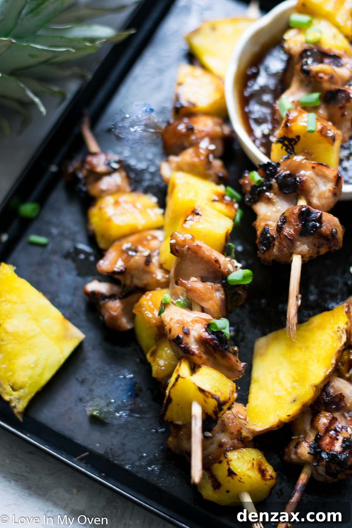 Luau Chicken Skewers 3 hawaiian chicken skewers