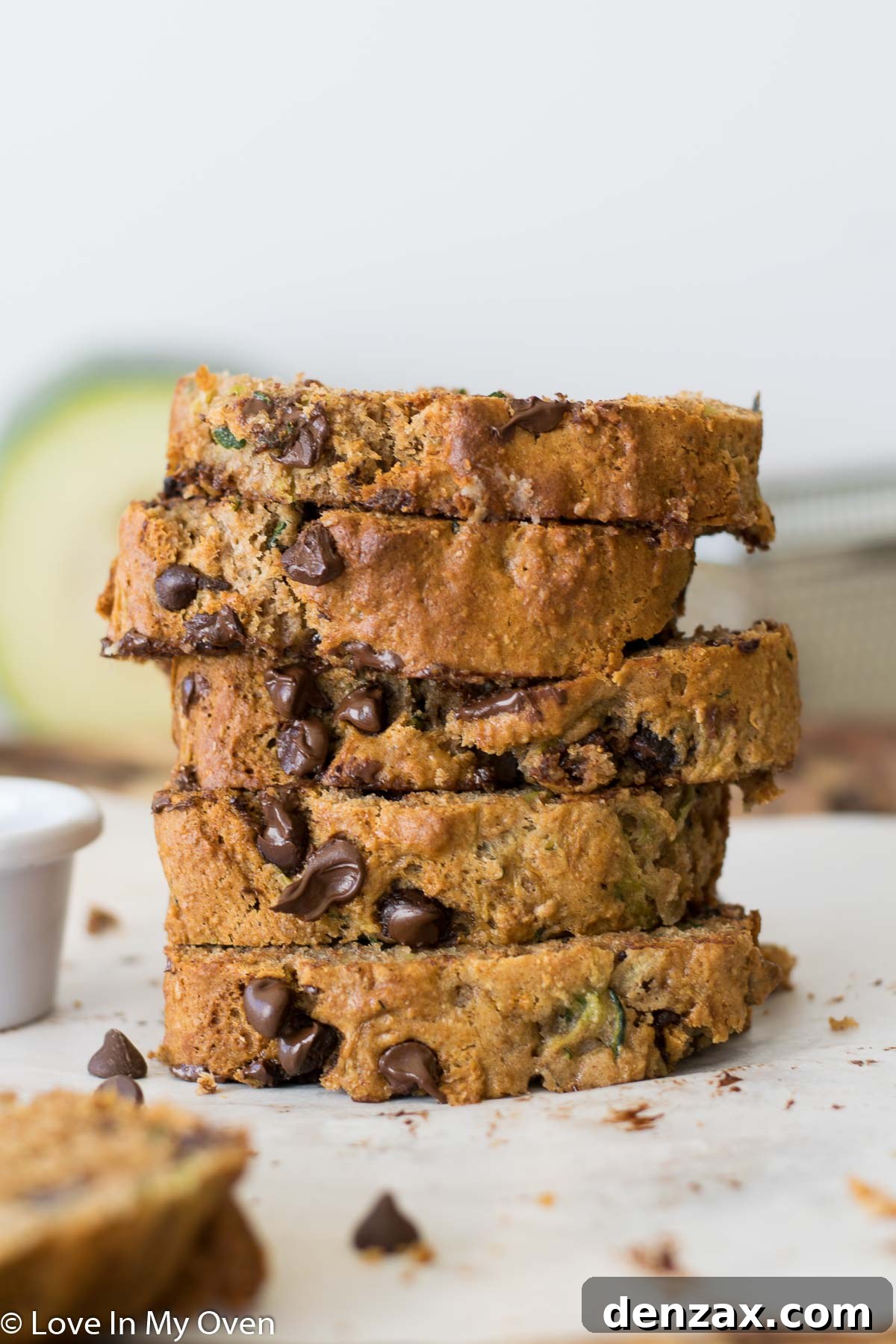 Healthy Whole Wheat Zucchini Bread with Chocolate Chips