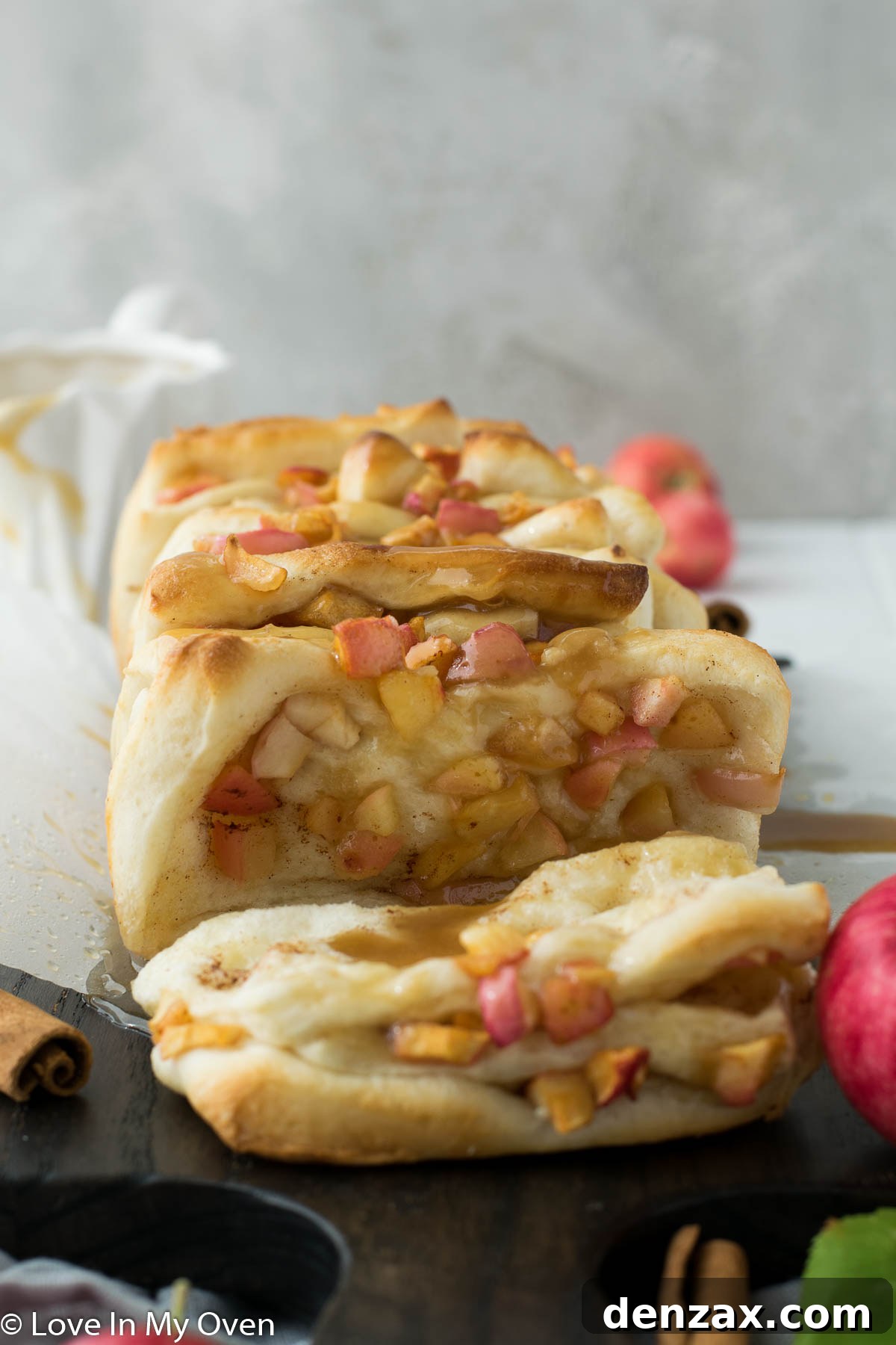 Apple Cinnamon Pull Apart Bread on a Serving Board