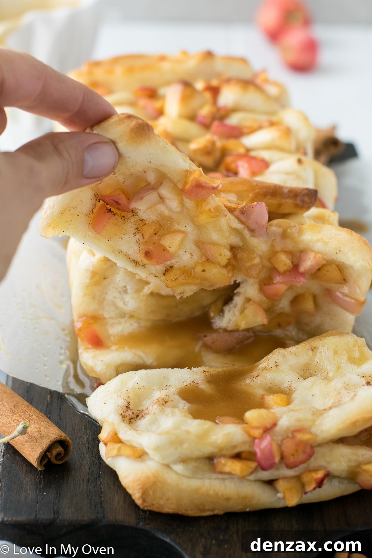 Close-up of Apple Cinnamon Pull Apart Bread