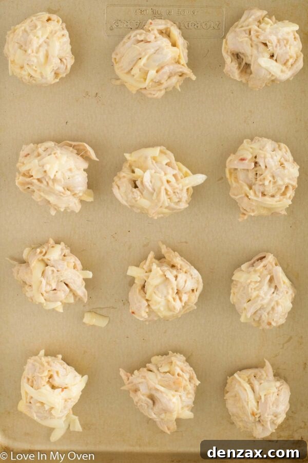 Rolling turkey cheese ball mixture by hand