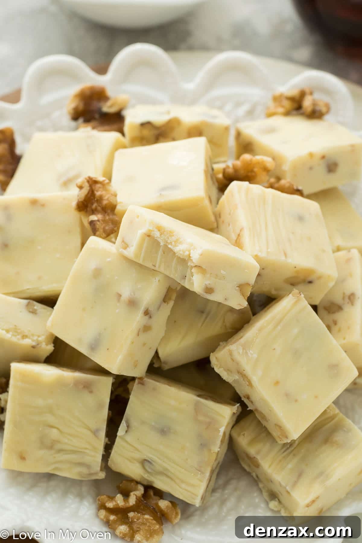 Close-up of Maple Walnut Fudge with Chopped Walnuts
