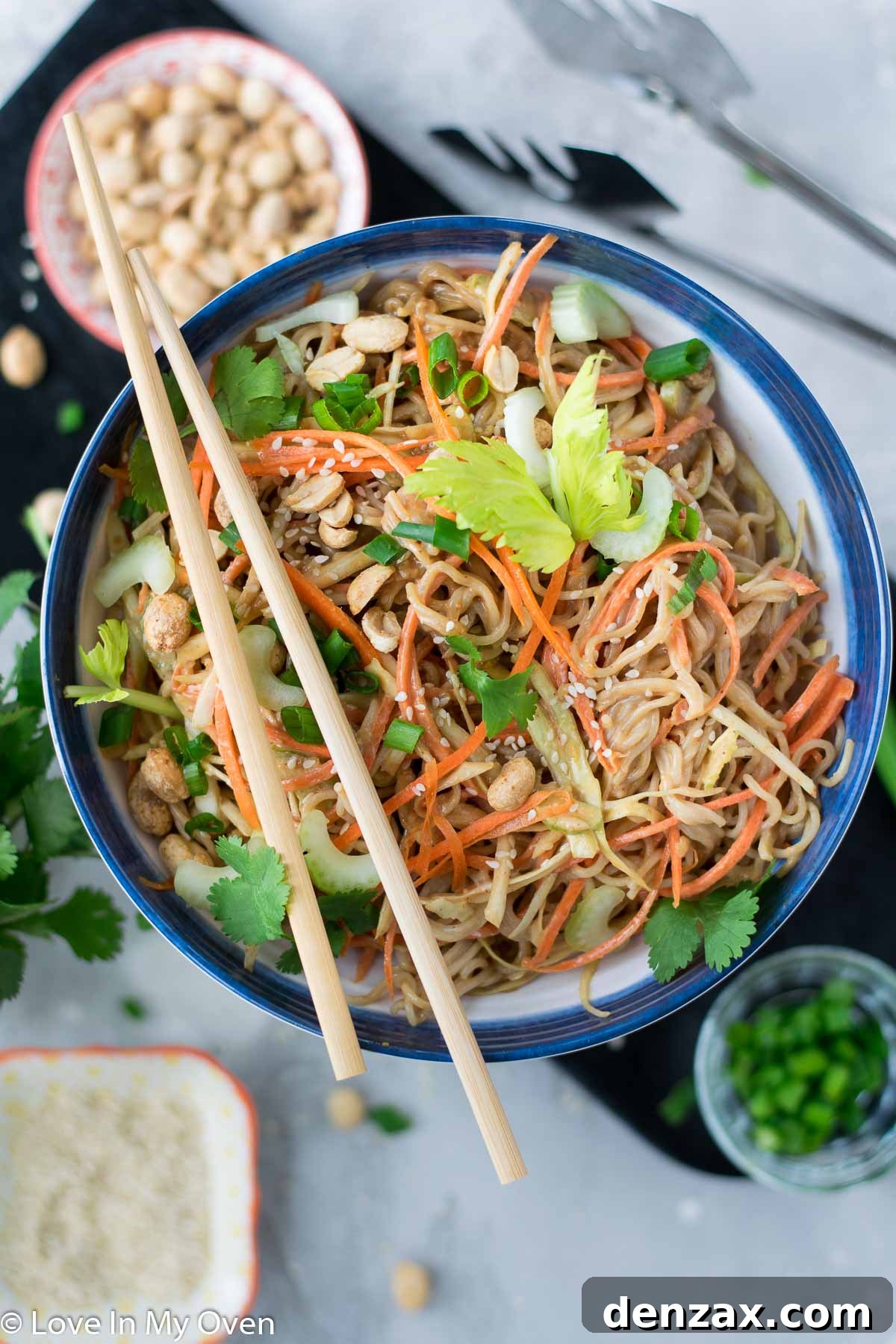 Vibrant Sesame Peanut Noodle Salad with Fresh Vegetables