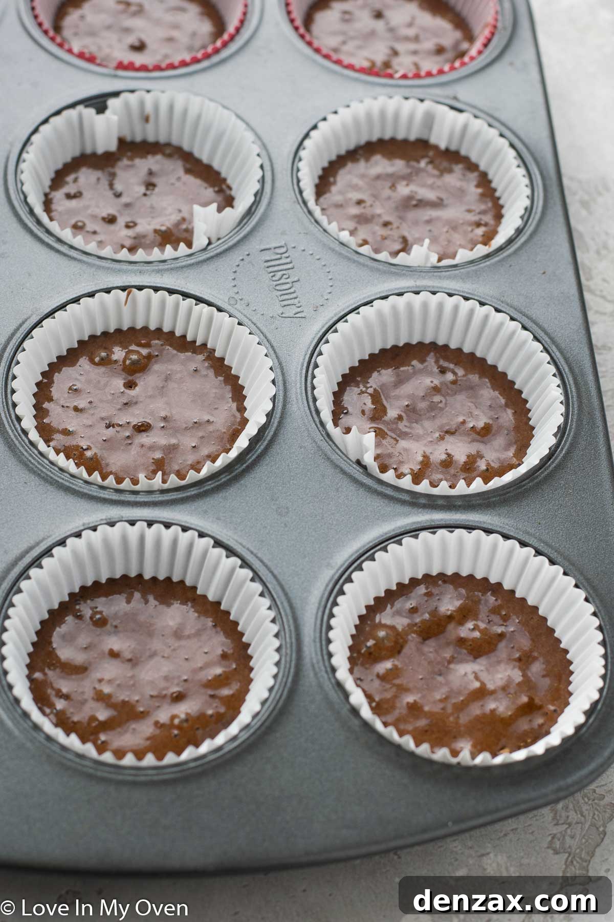 Baked chocolate cupcakes cooling
