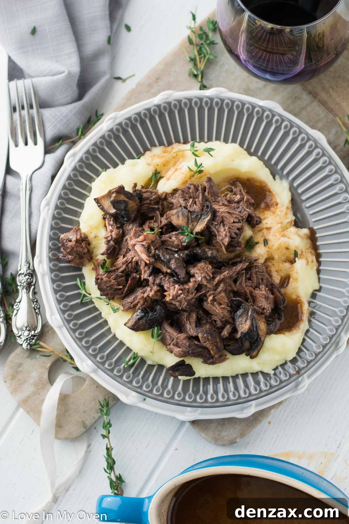 Hearty Red Wine Short Ribs close-up