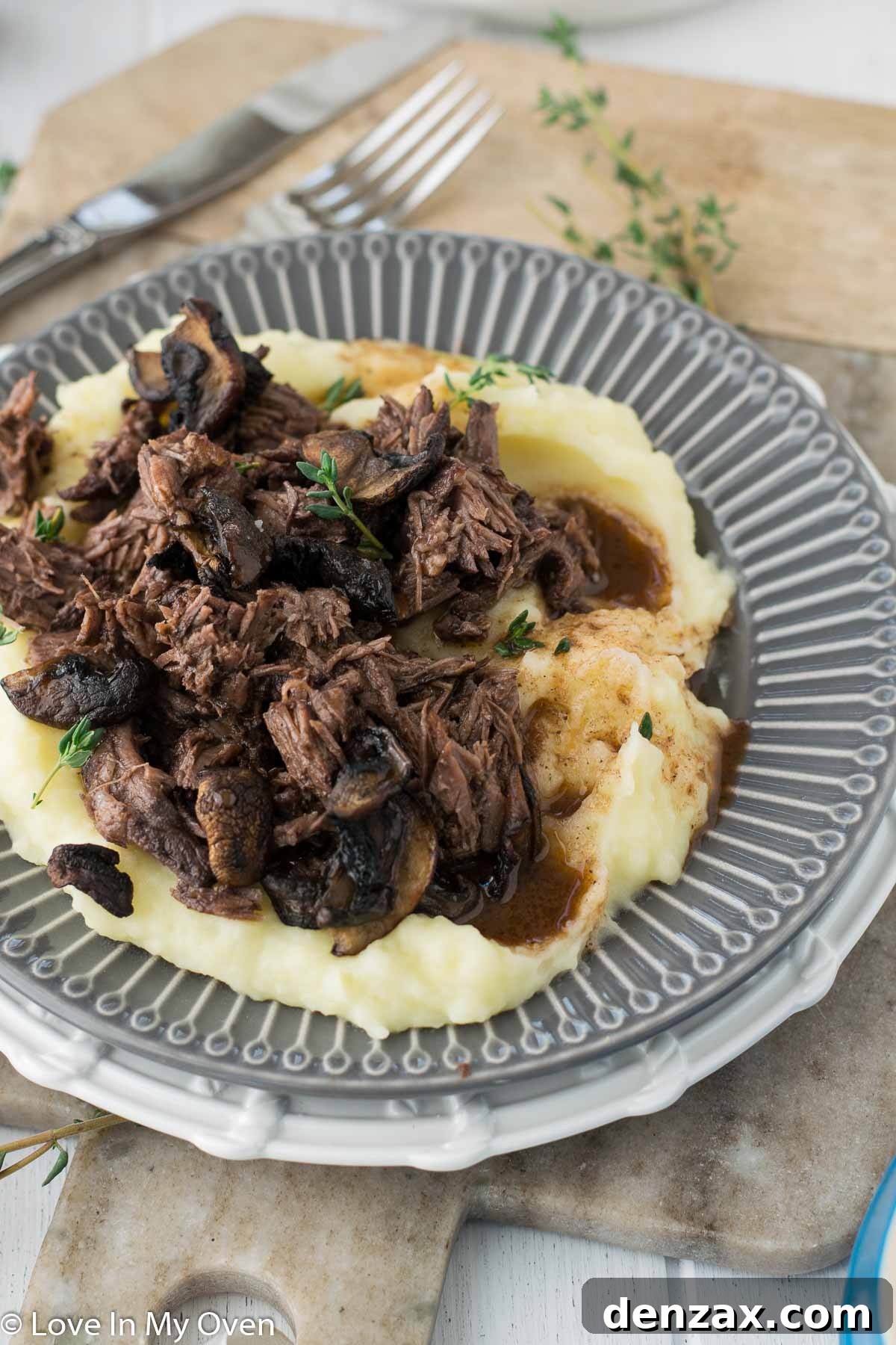 Garnished Red Wine Short Ribs