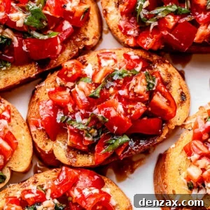 close up shot of bruschetta