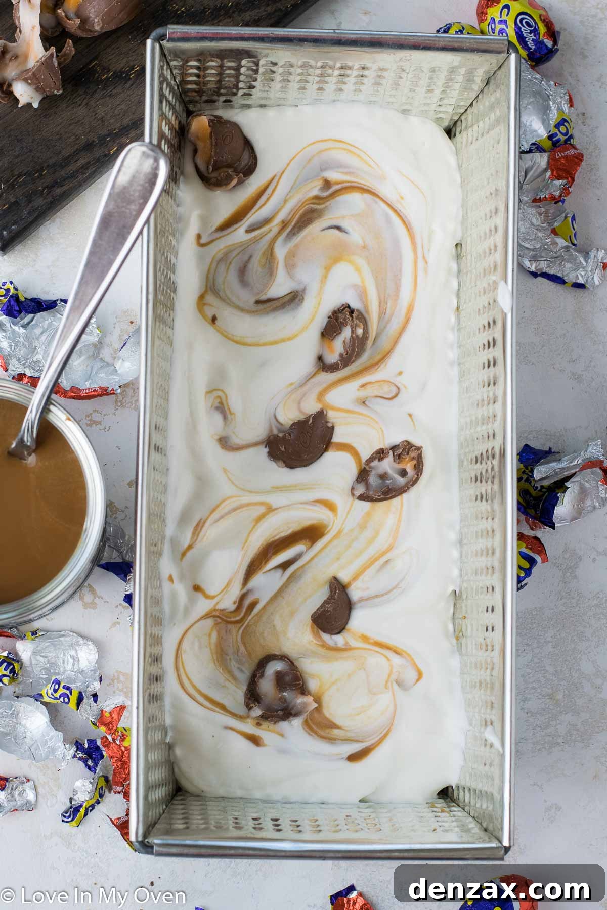 creme egg ice cream swirl