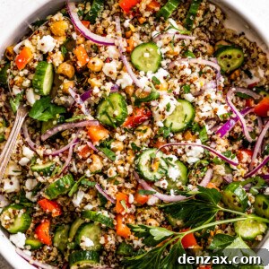 Overhead shot of Jennifer Aniston's bulgur salad in a bowl.