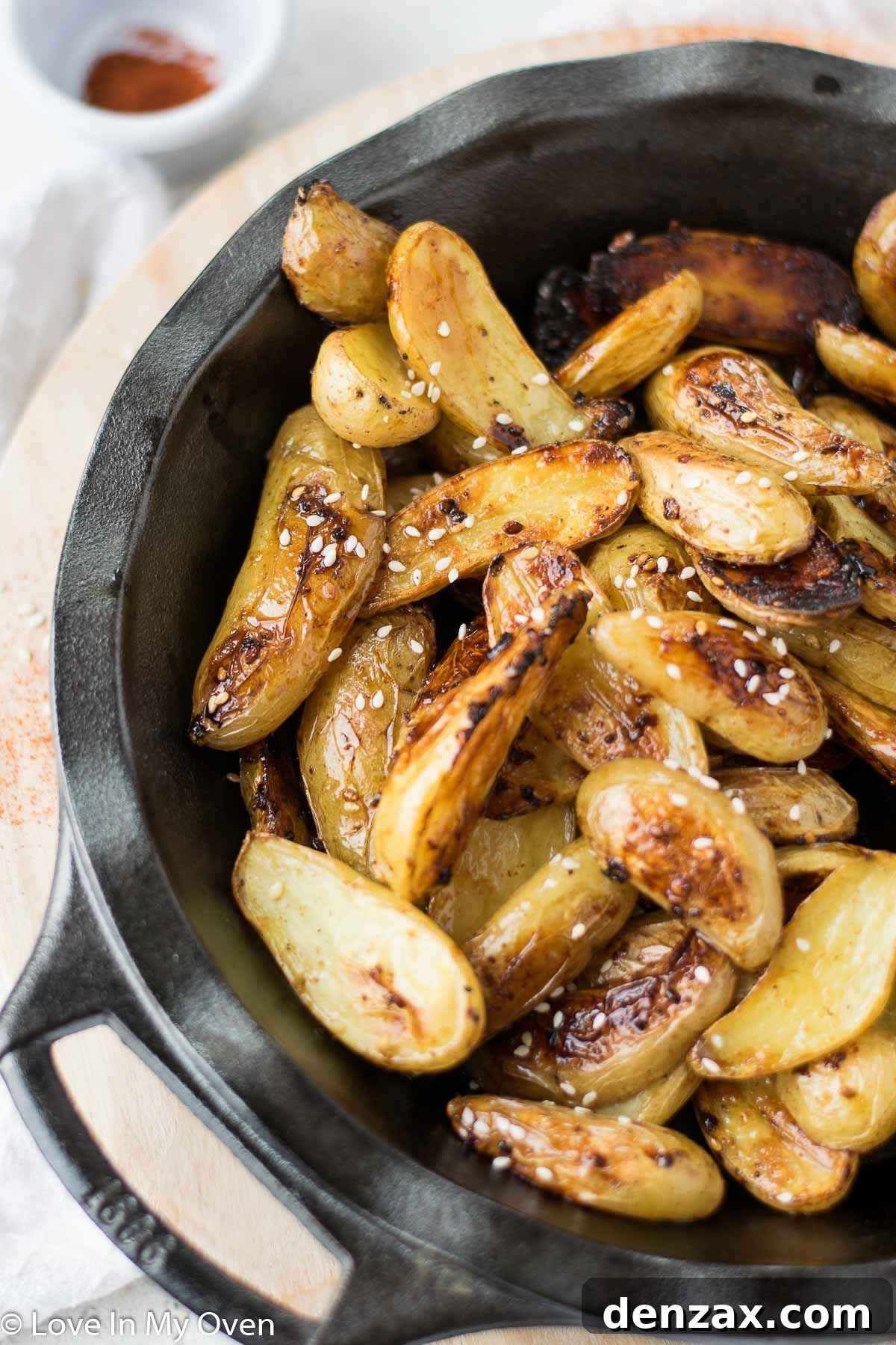 roasted harissa potatoes