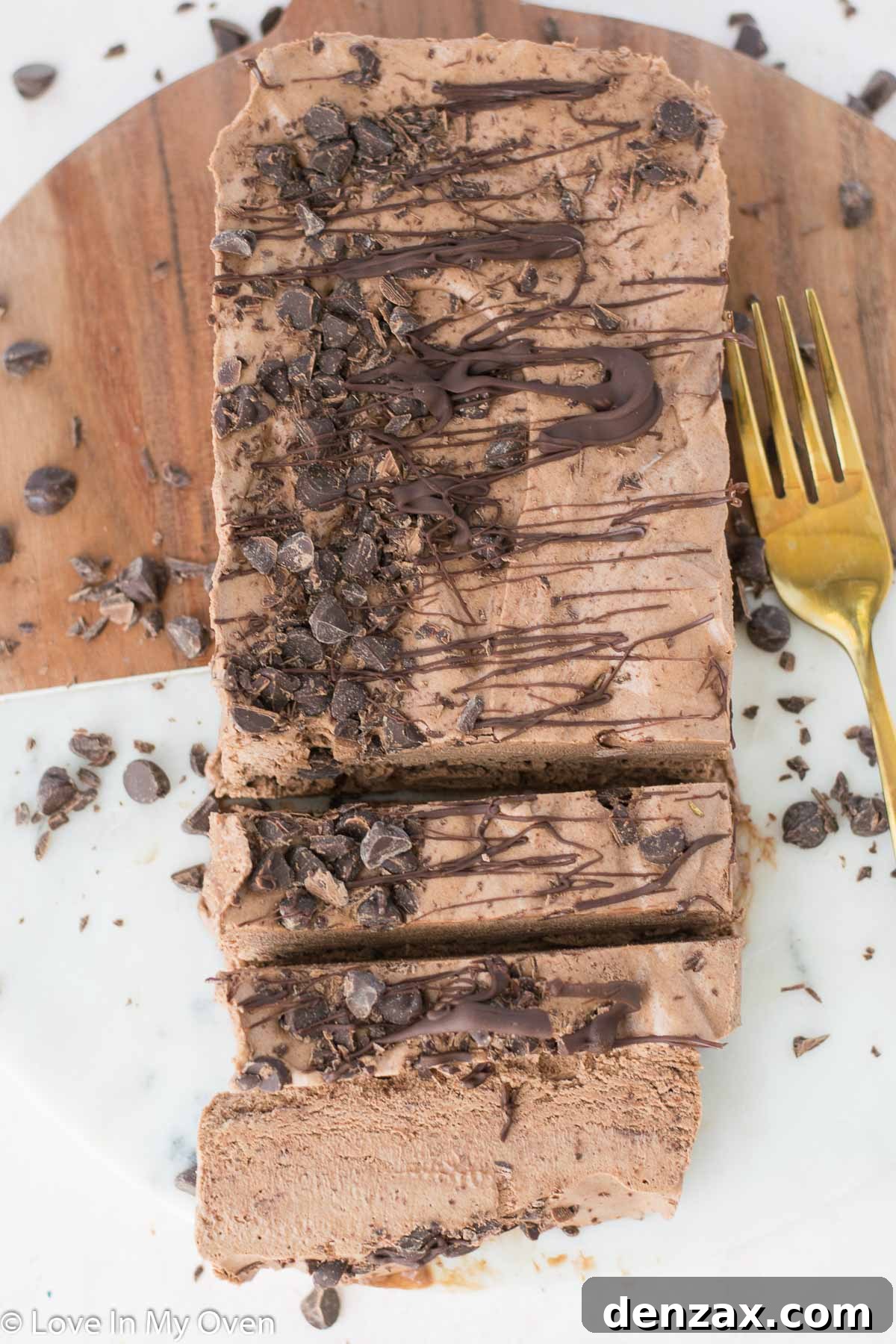 Rich and creamy dark chocolate semifreddo, perfect for a summer dessert