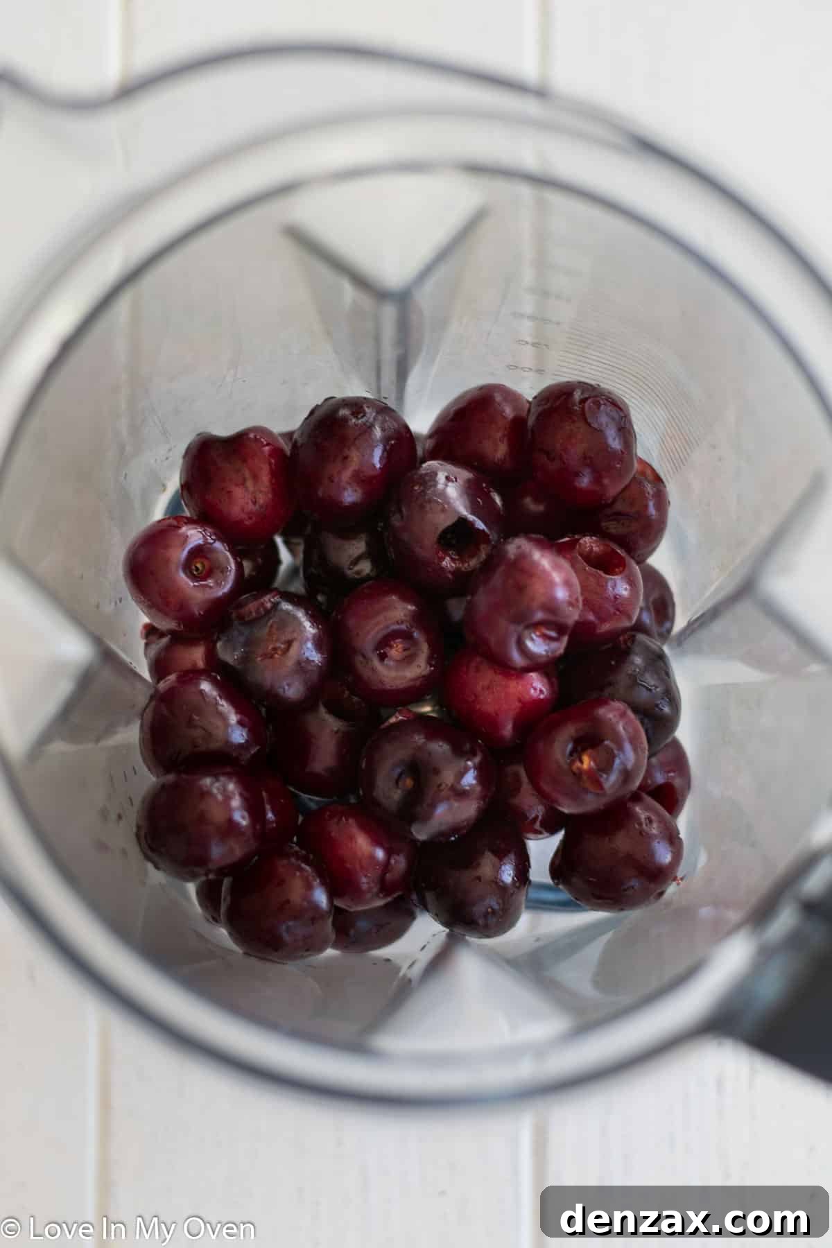 Blending fresh cherries for popsicles