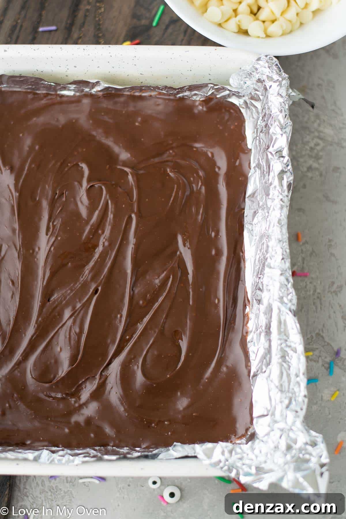 Melting chocolate for Halloween fudge