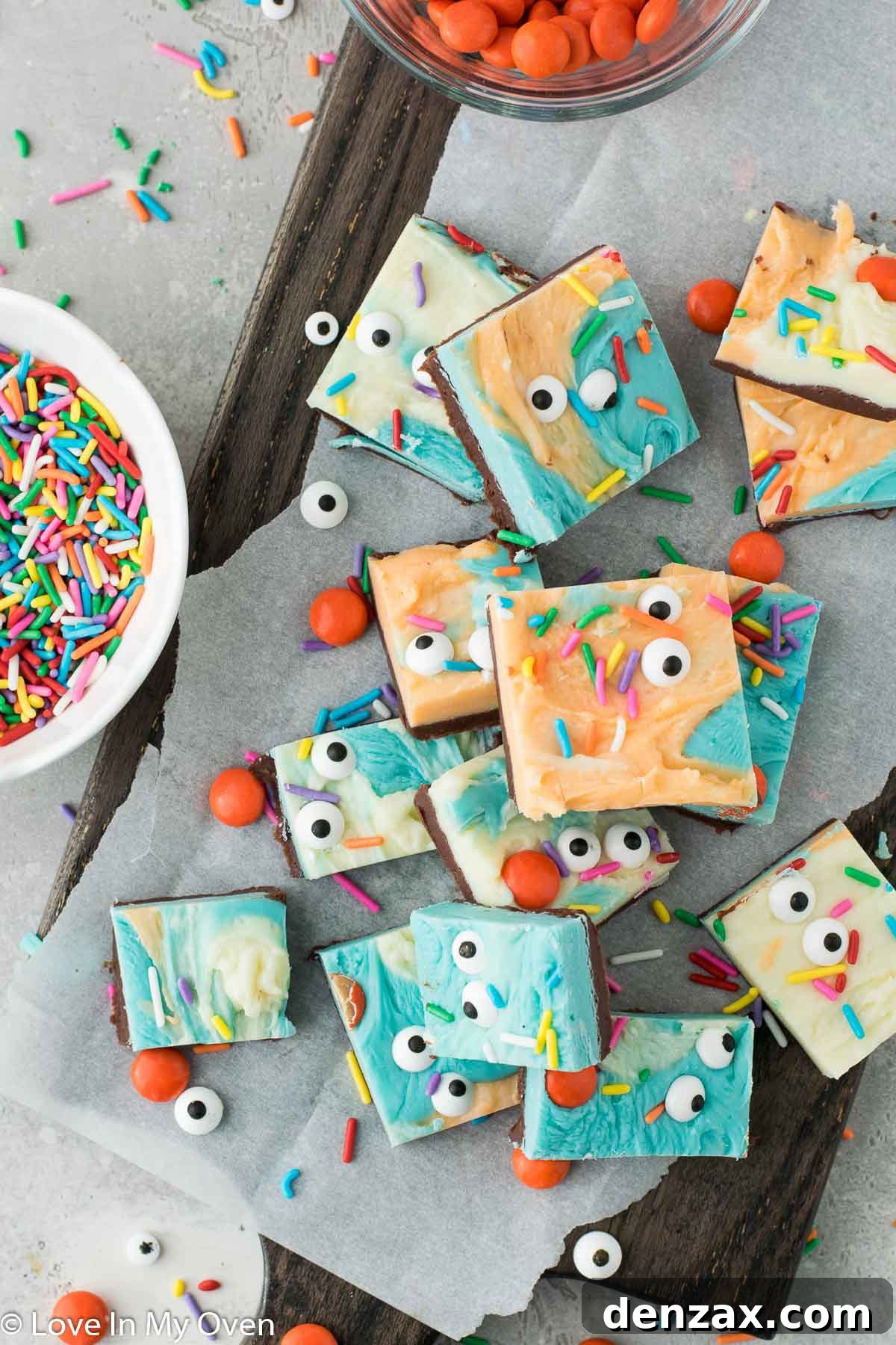 Halloween fudge close up