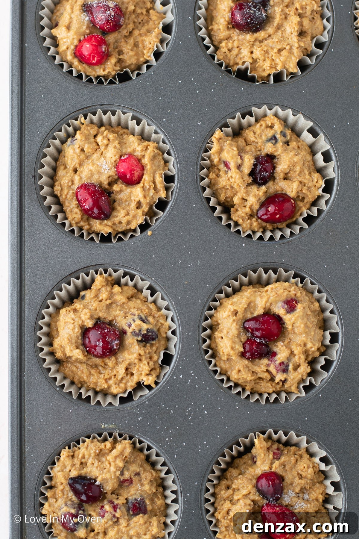 Freshly baked cranberry bran muffins cooling on a wire rack, showcasing their golden-brown tops.