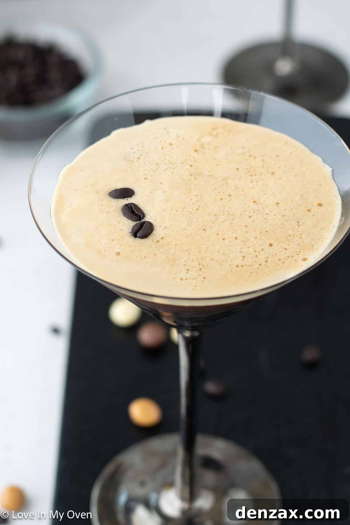 vodka espresso martini with garnish