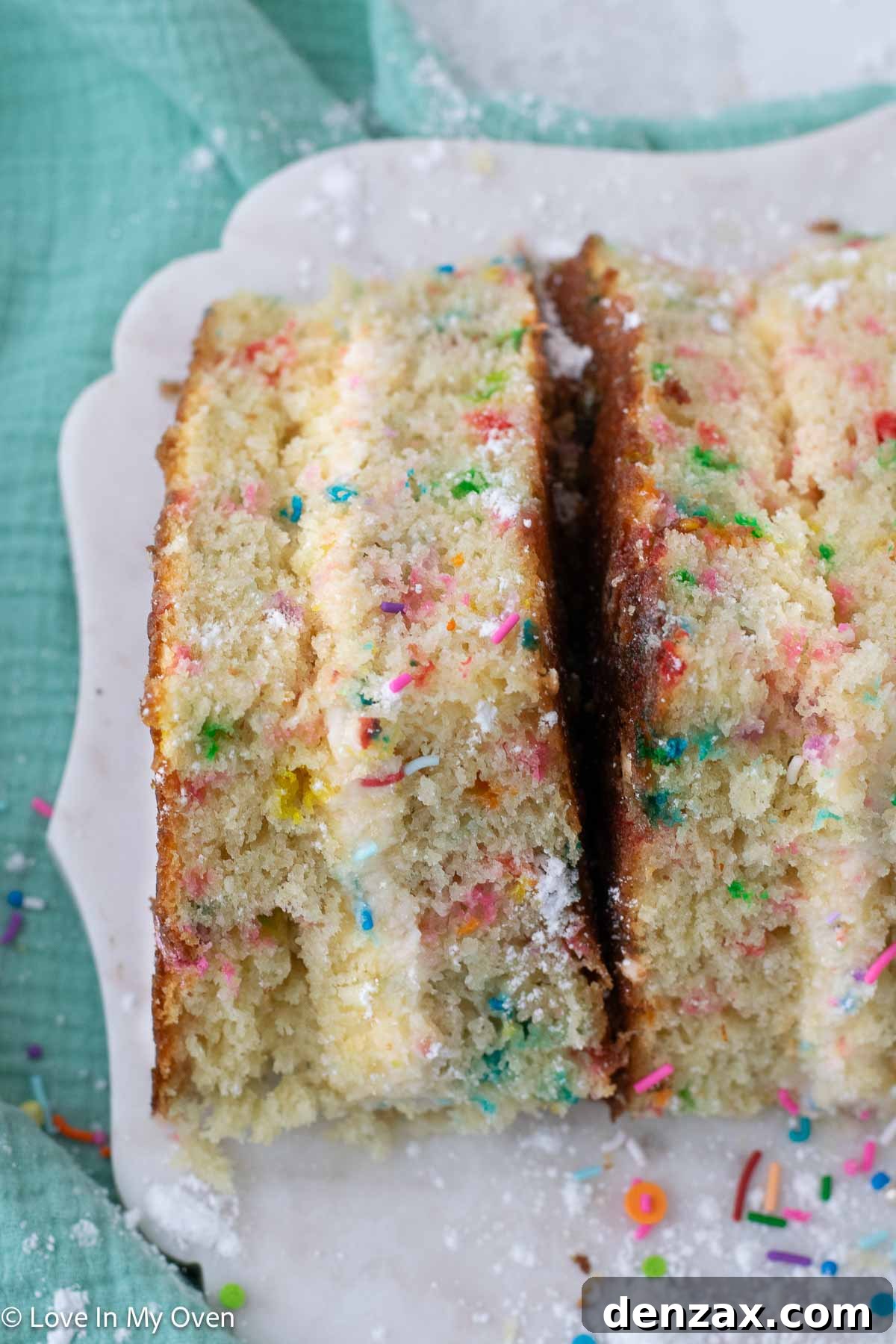 Close-up of a festive birthday cake sandwich