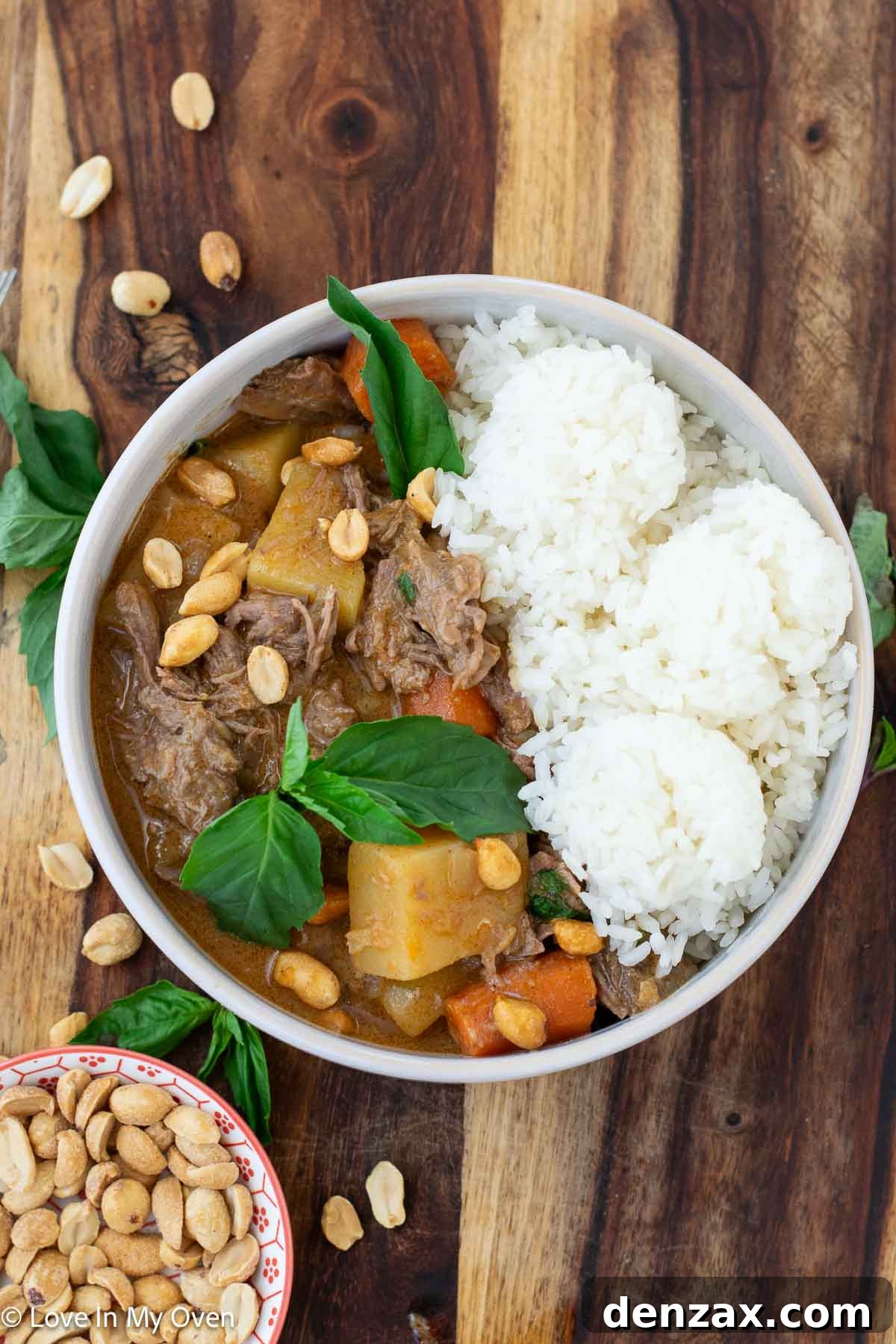 beef Massaman curry served in a bowl
