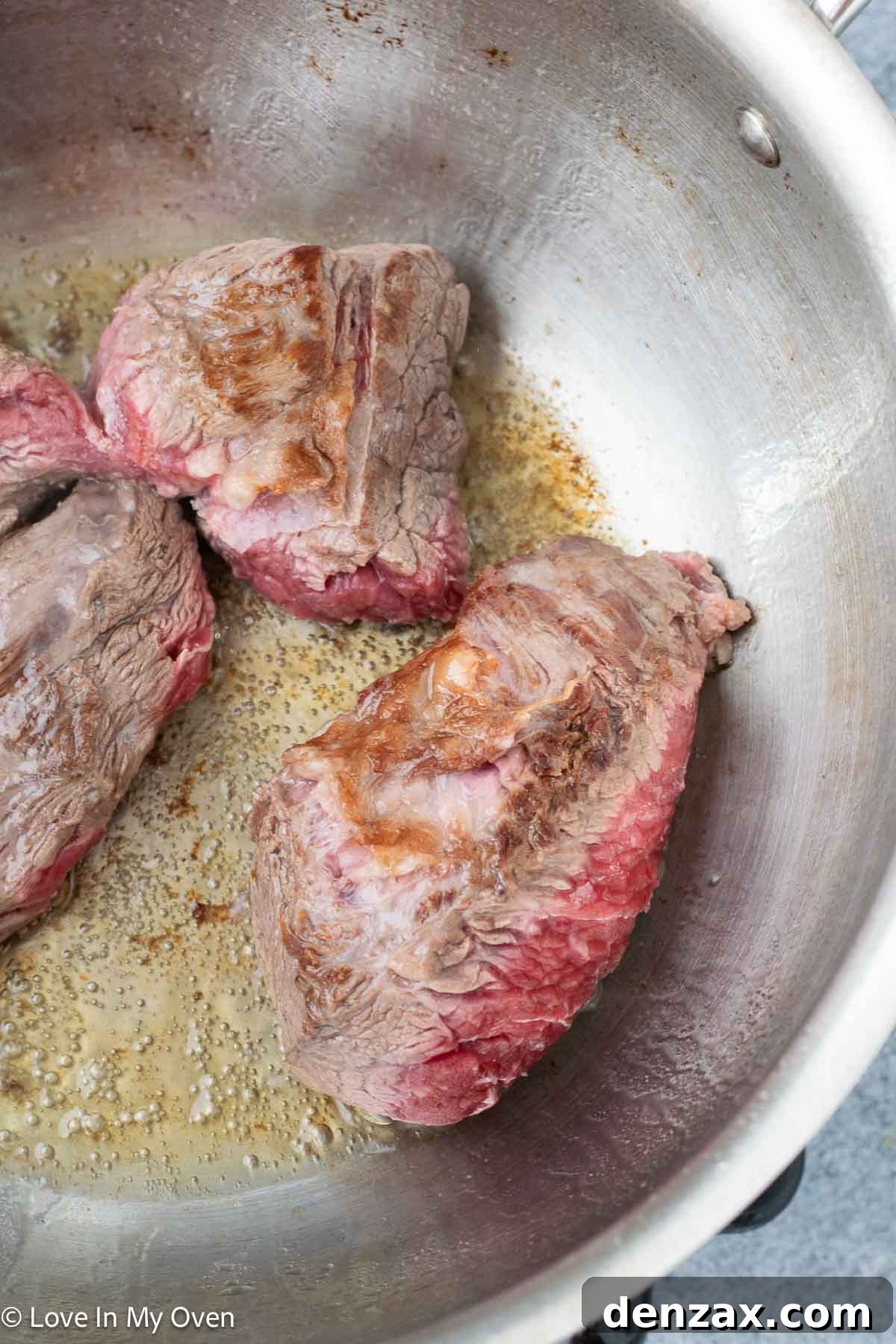 beef resting after searing