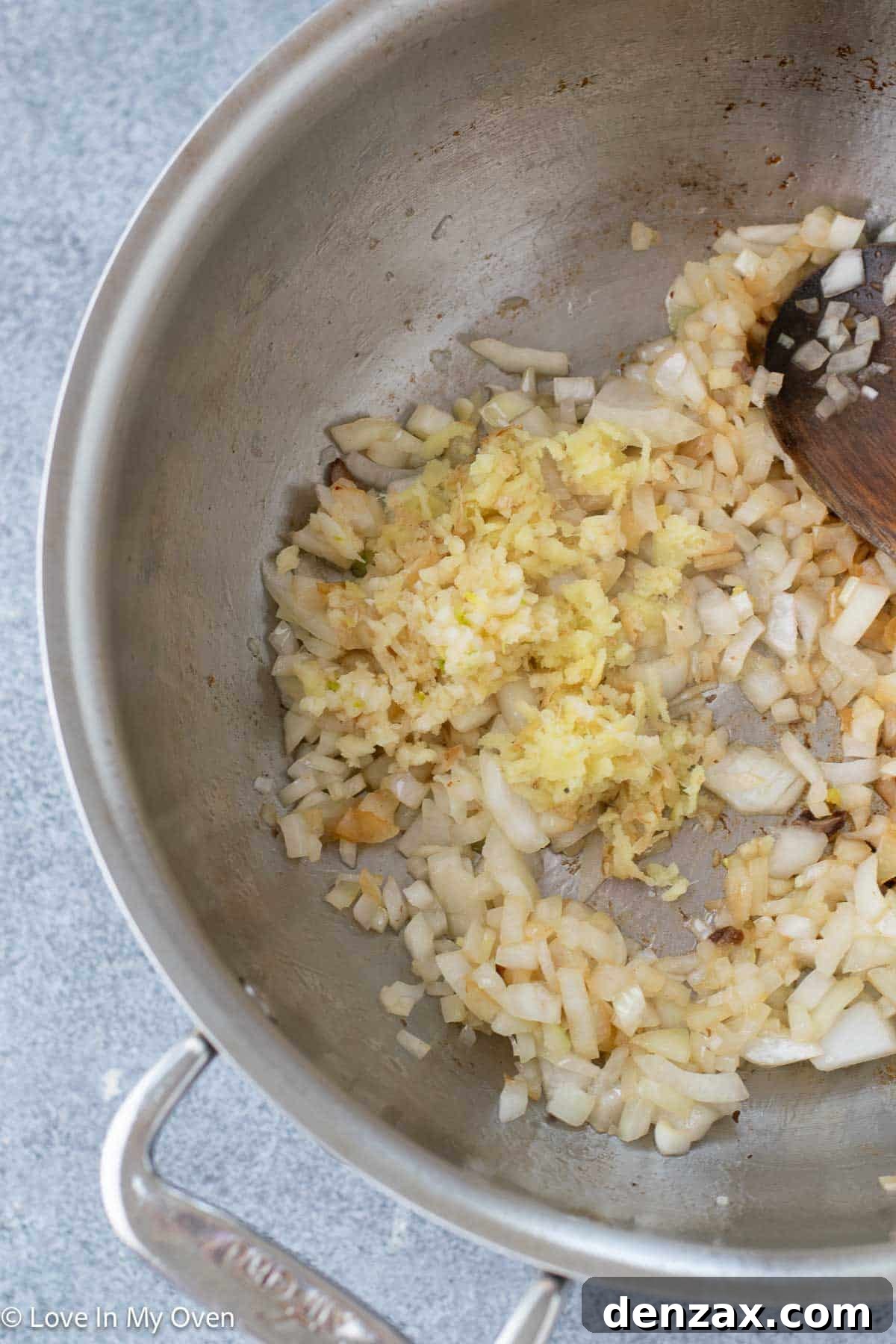 sauteing onions and ginger garlic