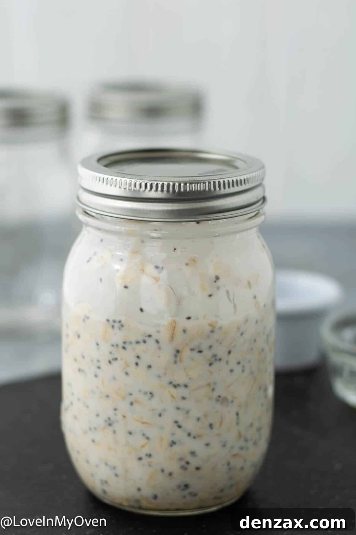 Enjoying kefir overnight oats as a grab-and-go breakfast.