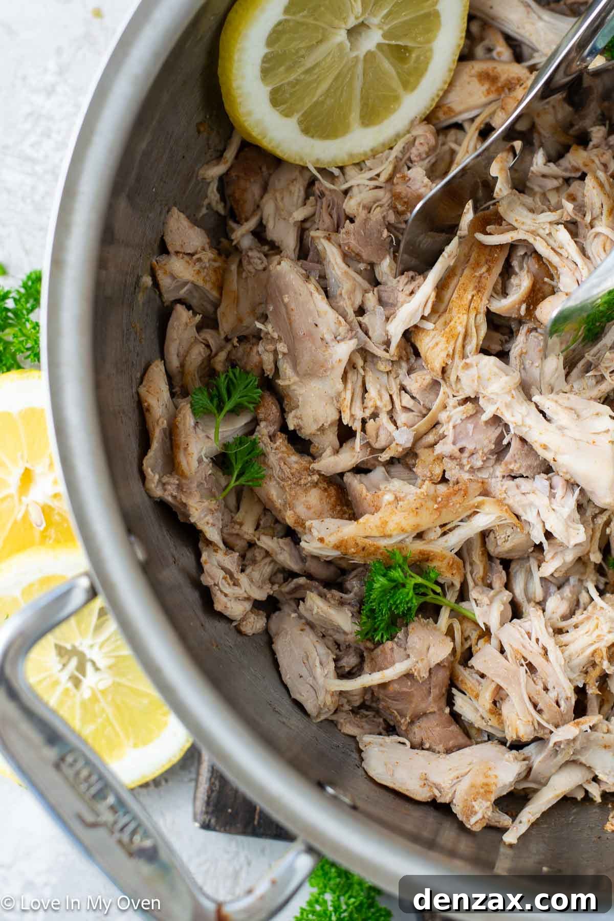 dutch oven pulled chicken on a bun