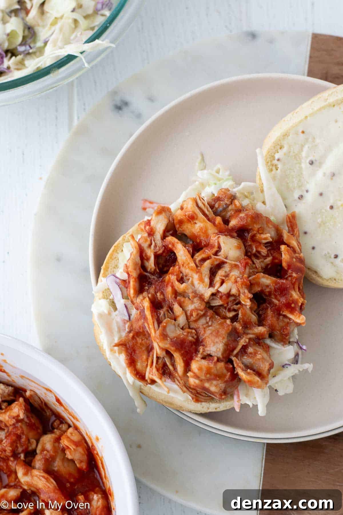 Pulled Chicken Sandwich with Pickles
