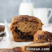 Nutella Banana Bread sliced for serving