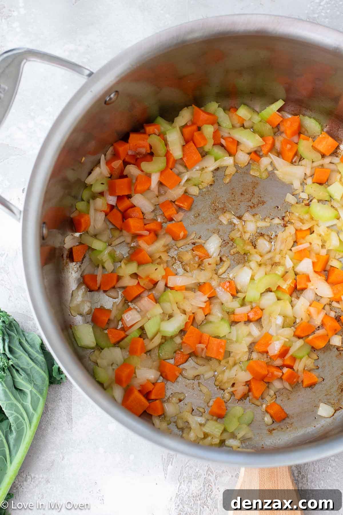 Close-up of sweet potato and white bean soup ingredients