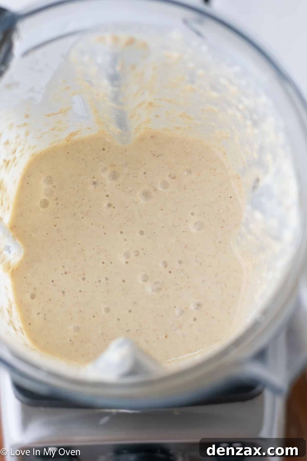 Close-up of a single high protein pancake.
