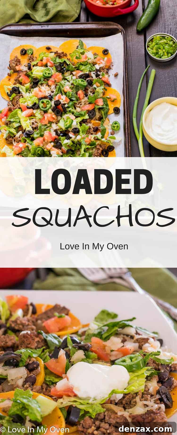 A vibrant platter of loaded squachos, highlighting fresh ingredients