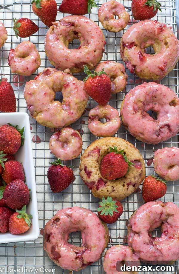fresh strawberries for baked donuts