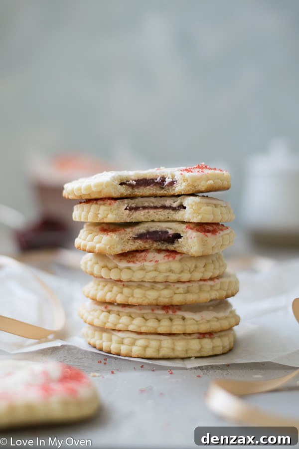 raspberry filled sugar cookies
