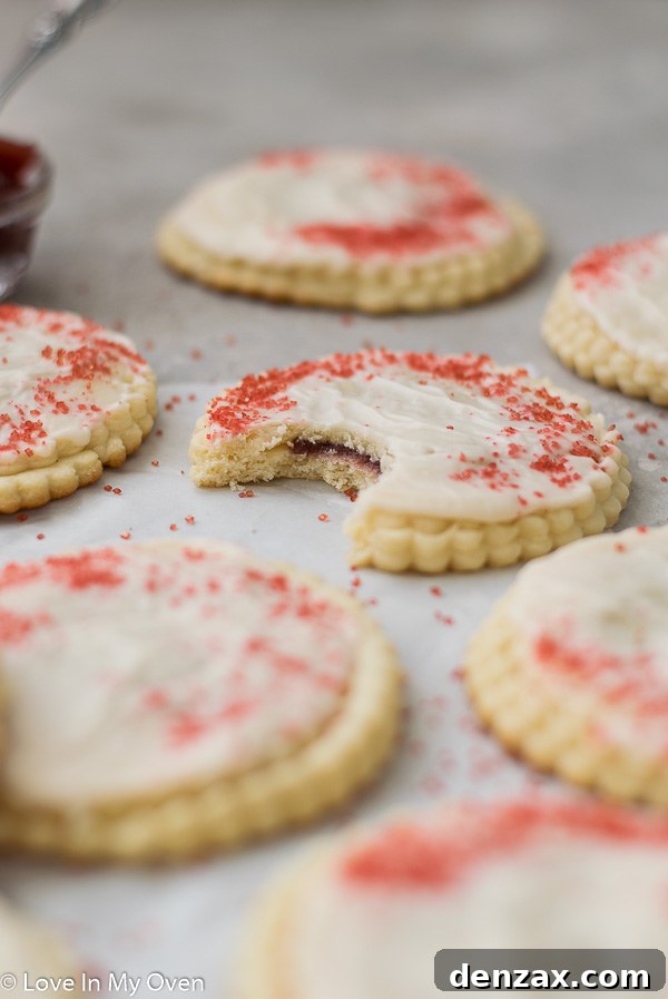 raspberry filled sugar cookies
