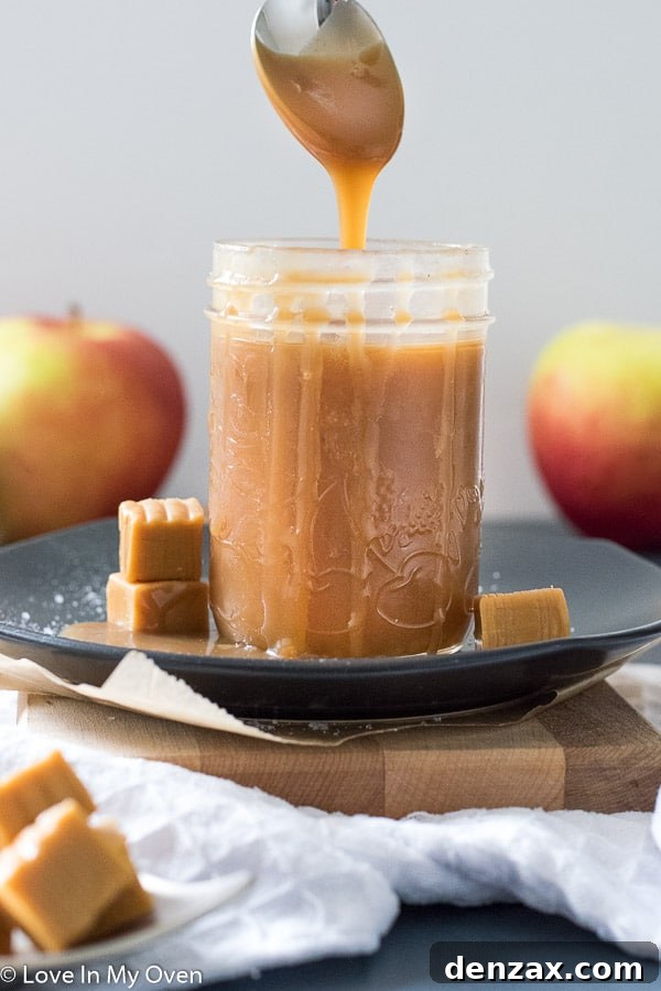 Best salted caramel sauce drizzled on dessert