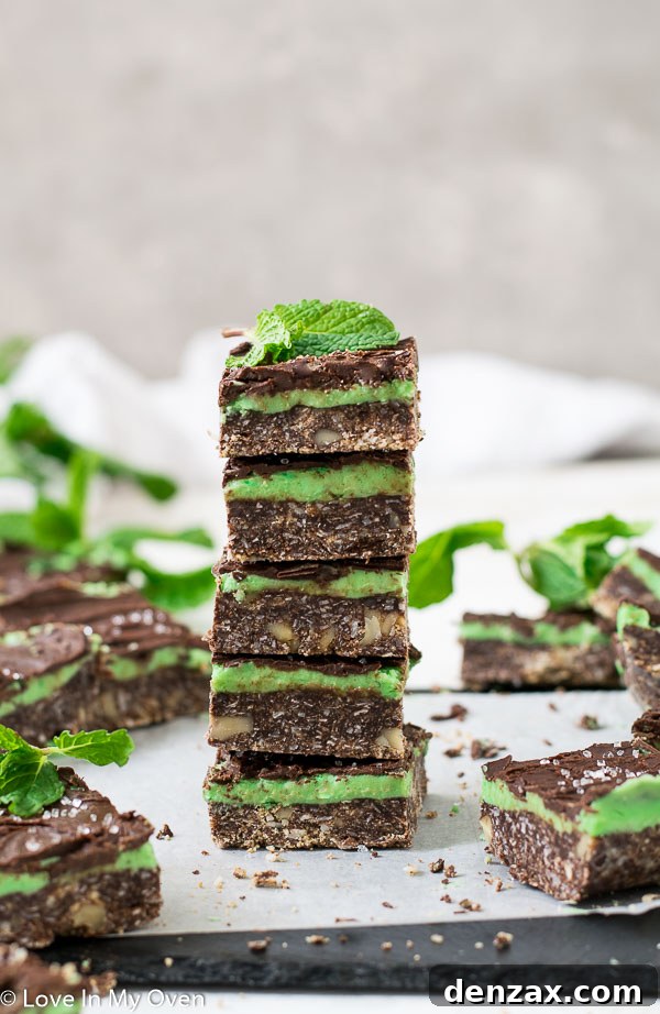 Delicious Mint Nanaimo Bars with a vibrant green filling