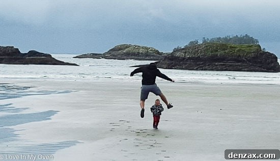 Another view of Tofino beach with crashing waves