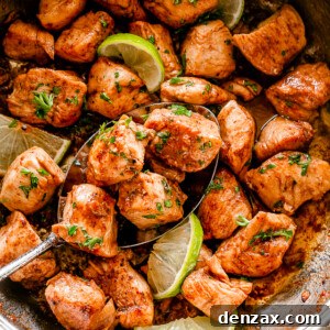 Skillet filled with chicken bites