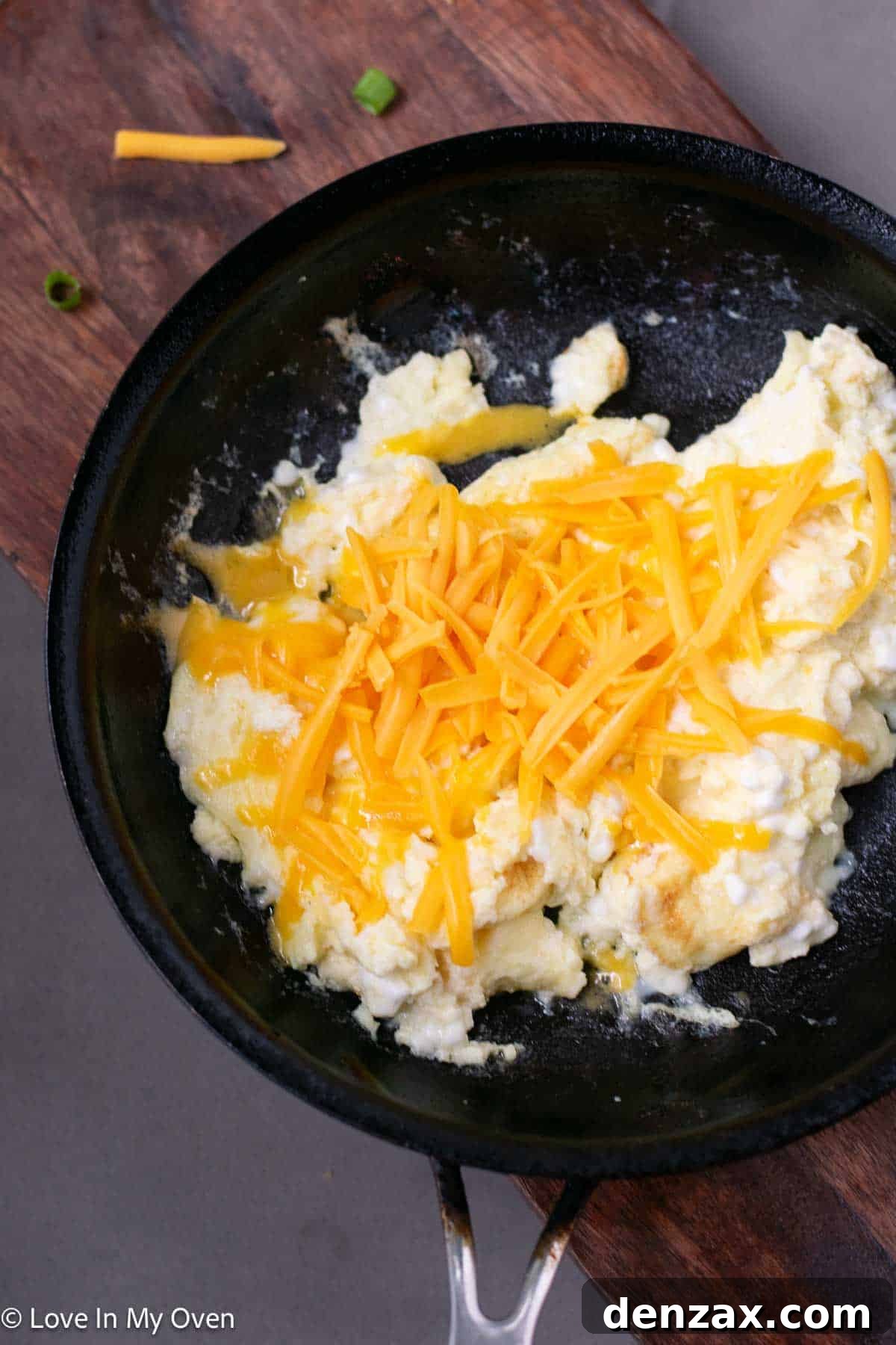 Cooking high protein scrambled eggs in a nonstick pan