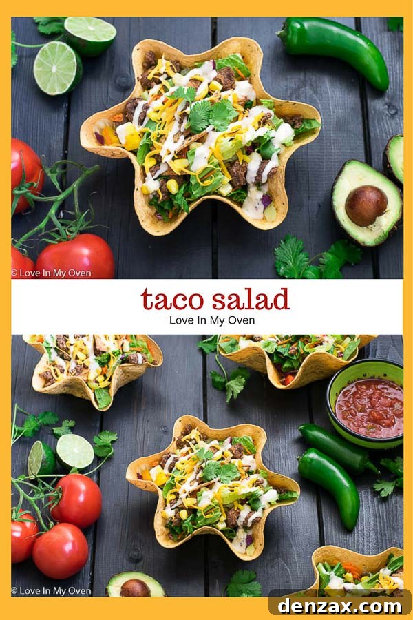 Simple taco salad recipe with ground beef and fresh vegetables, an easy weeknight meal idea.