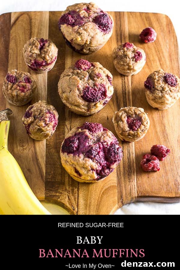 Pin this sugar-free banana muffin recipe for later, perfect for baby led weaning and toddlers.