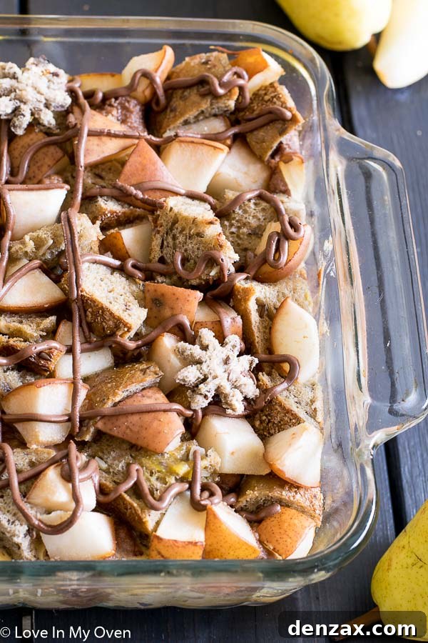 Decadent Nutella Pear French Toast Bake 2 nutella french toast bake