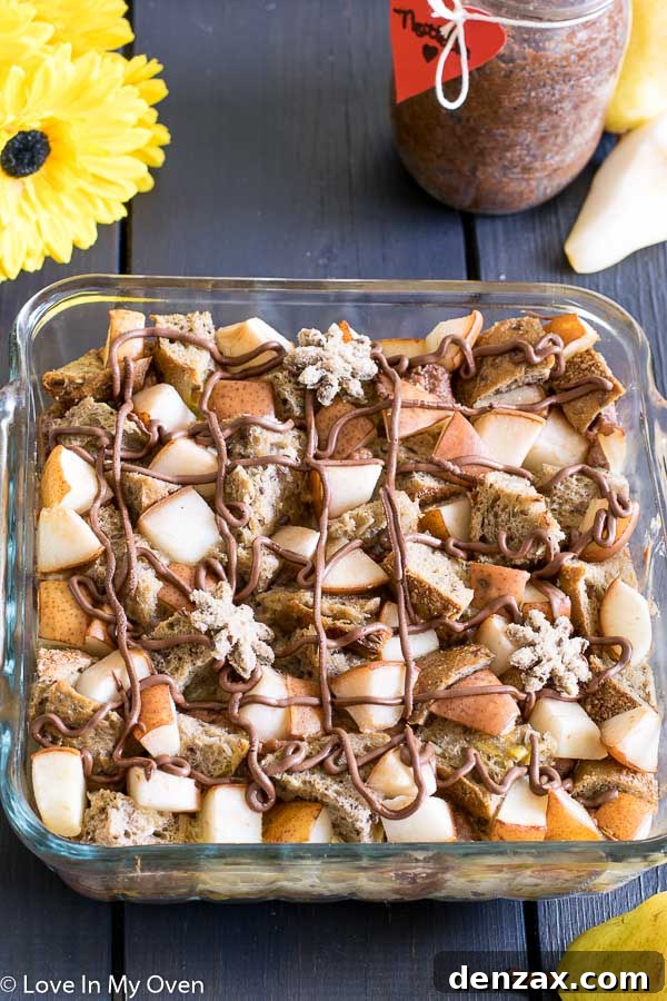 Decadent Nutella Pear French Toast Bake 3 nutella pear bake